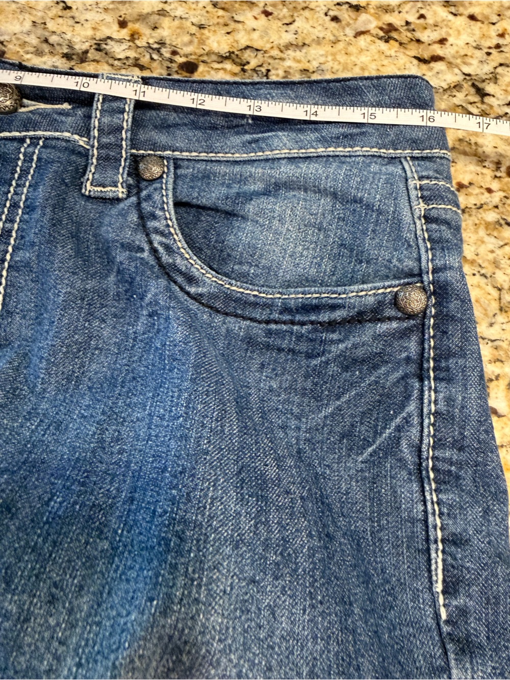 Suko western floral embroidered denim jeans SZ 10 hemmed 27.5” inseam - Picture 11 of 16